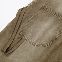 Men's Washed And Worn Raw Edge Denim Shorts