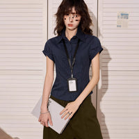 Slim-fit Waist-cinching Short Blouse For Women