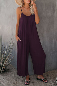 European And American Suspender Jumpsuit Women's New Solid Color
