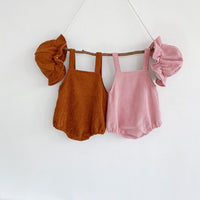 Corduroy Rainbow Sling Romper Baby Strap Bodysuit