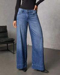Casual Washed Straight Leg Denim Jeans