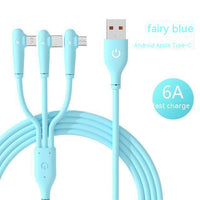 6A Super Fast Charge One-to-three Elbow Data Cable