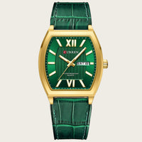 Dual-calendar Casual Leather Wristwatch Couples Watch