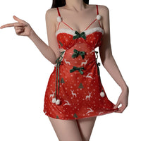 Lace Sweet Plush Stitching Sexy Slip Nightdress