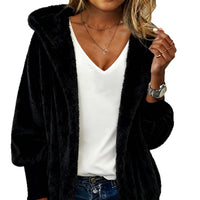 Hooded Loose Women's Plush Casual Jacket