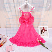 Sexy sling nightdress female lace perspective outfit