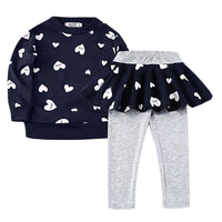 Children's fake two long-sleeved sweater dresses for girls