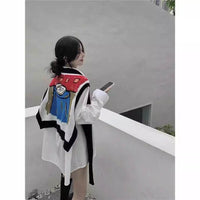 Korean Style Long Sleeve Shirt Cartoon Shawl Sweater Two-piece Vest Set
