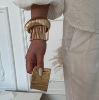 Bold Exaggerated C-shaped Alloy Bracelet With A Brushed Finish