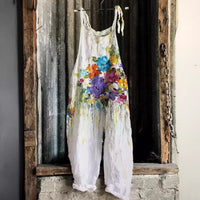 Sweet Little  Print Retro Wide-leg Women's Jumpsuit