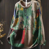 Painted Printing And Dyeing Cotton Sweater