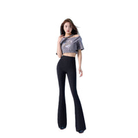 High Waist Plastic Mermaid Bell-bottom Hip Raise Yoga Pants