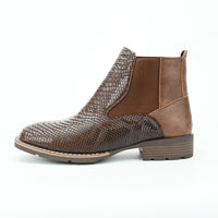 Embroidered Slip-on Chelsea Boots Men's Martin Boots