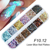 Nail Gold And Silver Glitter Laser Sequins