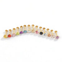 Titanium Alloy 18K Gold-Plated 5A Zircon Earrings