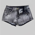 Low Waist Washed Denim Shorts Women's Tight