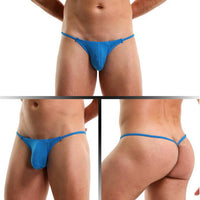 Low Waist Men's Underwear Ice Silk U Convex Multipurpose JJ Pull Ring Thong