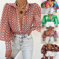 Women's Casual Bottoming Top Long-sleeved Printed Shirt