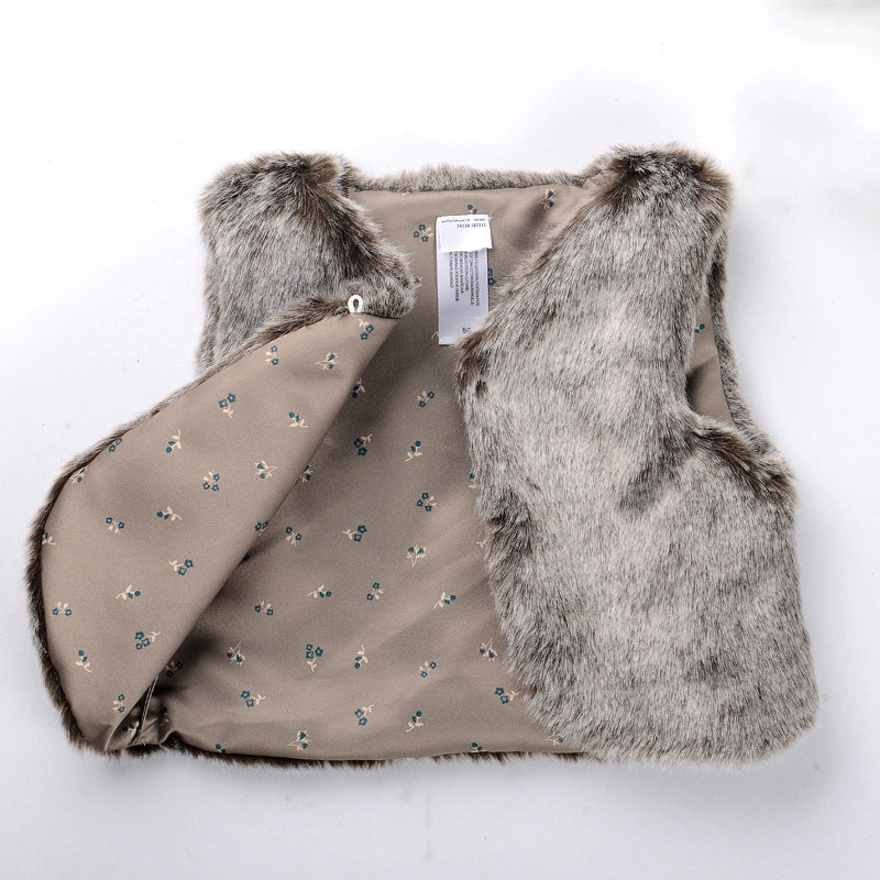 New Arrival baby Girls' Faux Fur vest baby clothing Cute Outerwear baby girl clothes children clothing warm vest