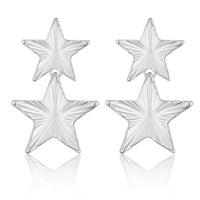 European And American Metal Fashion Brass Artificial Gold Earrings Geometric Five-pointed Star Double Layer