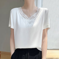 V-neck Loose-fit Short-length Short-sleeve T-shirt