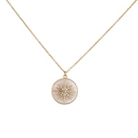 European And American Modern White Six-pointed Star Fritillary Compass Necklace