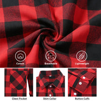 Men's Casual Plus-Size Long-Sleeve Plaid Shirt