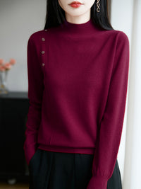 Semi-high Collar Knitted Women's Innerwear Base Sweater