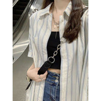 Women's Summer Sun-proof Striped Short-sleeved Shirt