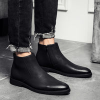 High-top British leather shoes men's business casual