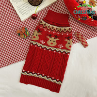 Red And Green Gingerbread Man Reindeer Christmas Pet Sweater