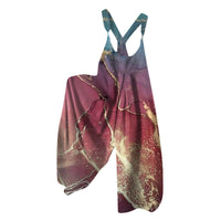 Women's Knitted Pocket Printed Loose Casual Jumpsuit