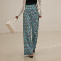 Womens Simple All-Match Printed High-Elastic Casual Pants