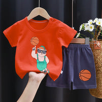 Hildren's Short-sleeved Suit Summer Cotton T-shirt