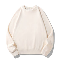 Men's Autumn Leisure Coat Cotton Terry Long-sleeved Sweater Street Solid Color Round Neck Sweater