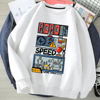 Round-neck Non-hoodie Long-sleeved Sweater Loose Casual Print Top