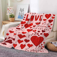 Heart Printing Blanket Warm Lunch Break
