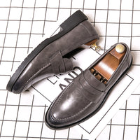 Men's Casual Retro British Slip-on Round Toe Casual Shoes