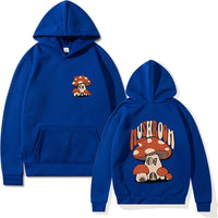 Printed Mushroom Top Men's And Women's Casual Loose-fitting Hoodie Sweater