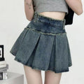 This Edgy Yet Playful Denim Skirt Is The Perfect Choice For Petite Girls This Summer
