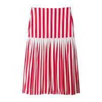 Fashion Striped Lace-up Half-length Midi Dress