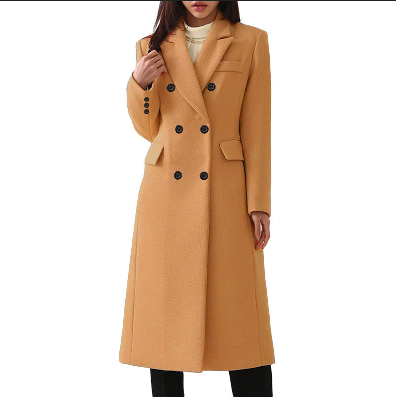 Women's Large Long Style Woolen Coat