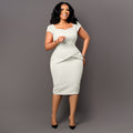 Womens Short Sleeve Pencil Skirt Dress