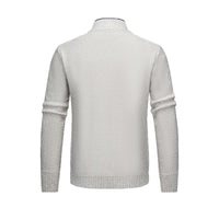 Solid Color Stand Collar Diamond Pattern Knit Casual Fashion Jacket