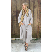 Shirt And High-waisted Loose-fitting Pants Workwear Set