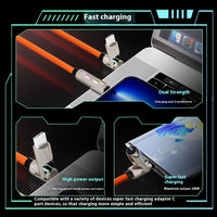 Expansion Adapter Real Silicone Data Four-in-one Car Charging Cable