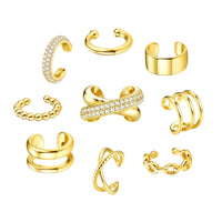 Electroplated Zircon Ear Cuff Set For Women
