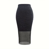 European And American Womens Elegant Gold And Silver Thread Mesh Dress