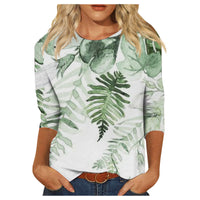 Round Neck Printed Casual Loose Long Sleeve