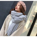 Versatile New Knitted Couple Thickened Warm Wool Scarf